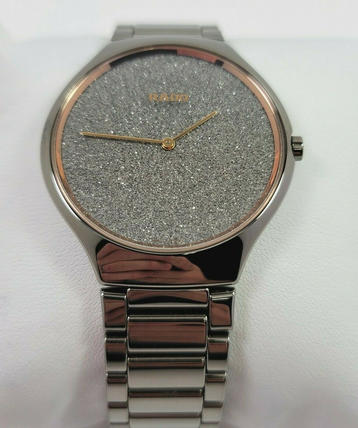 Rado True Thinline SWISS Quartz Glitter Dial Ceramic Unisex Watch R27010102 WatchCharts Marketplace