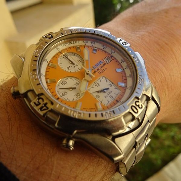 Montre Pulsar Seiko SZ051 Chronographe Alarme – Vintage Années 90 – Neuf Avec étiquettes – Fabriqué Au Japon