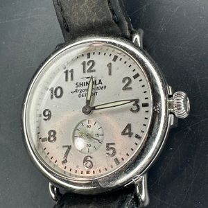 Fossil Womens Tank Watch 22mm Silver Tone Wide Leather Cuff 