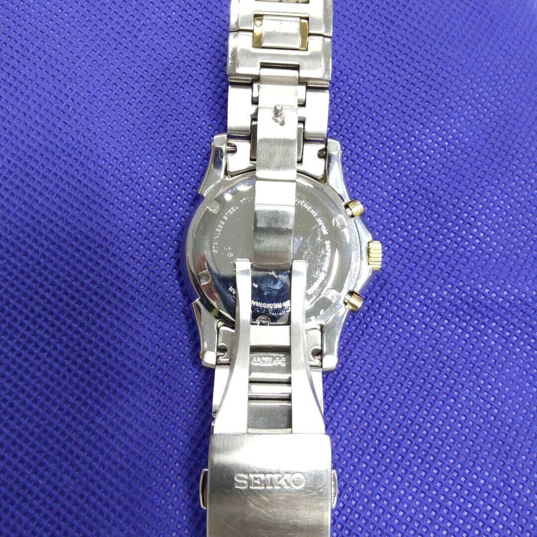 JAPAN SEIKO Premier Quartz 7T04-0AA0 Chronograph Big Date #98
