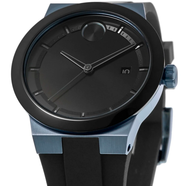 MOVADO BOLD 3600626 BLUE FUSION SERIES BLACK DIAL & SILICONE STRAP