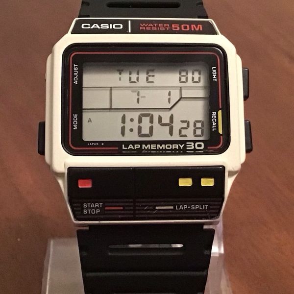 1986 Casio SDB-300W Module 503 Vintage Digital Watch Japan White ...