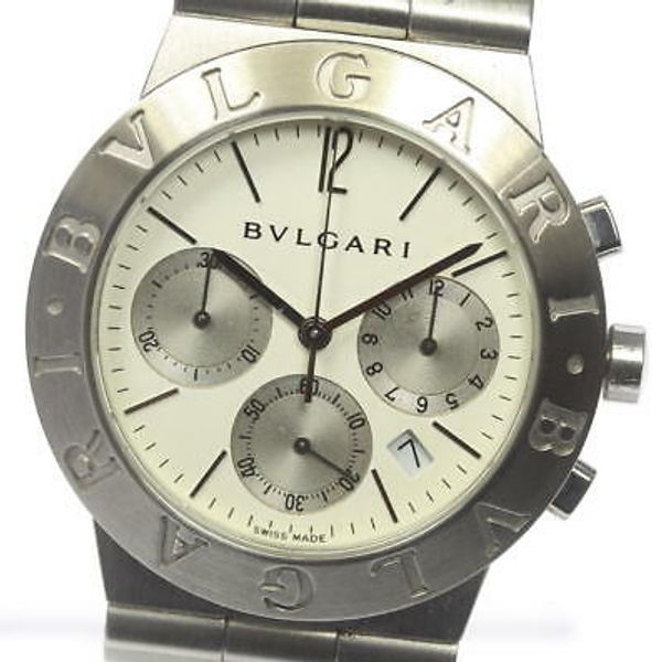 BVLGARI Diagono Sports Chronograph CH35S White dial Quartz Men's Watch ...