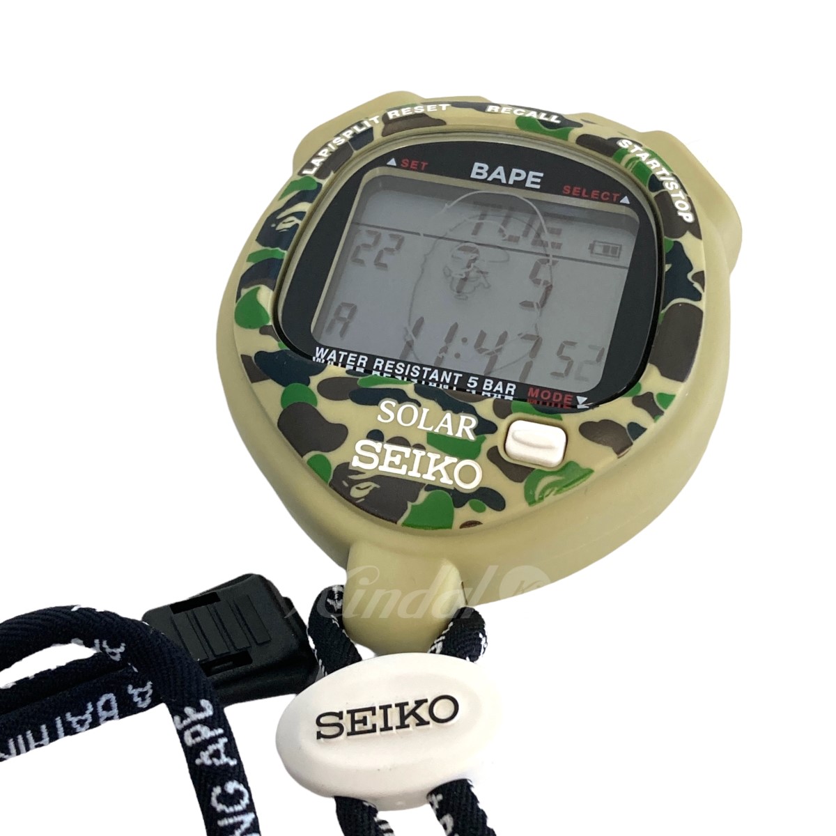 Used] A BATHING APE x SEIKO Stopwatch Olive [150722] (A Bathing