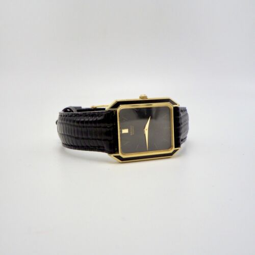 Vintage Seiko Quartz 'Tank' Black & Gold 6530-5589 Mens Vintage Seiko Quartz 'Tank' Black & Gold 6530-5589 Mens