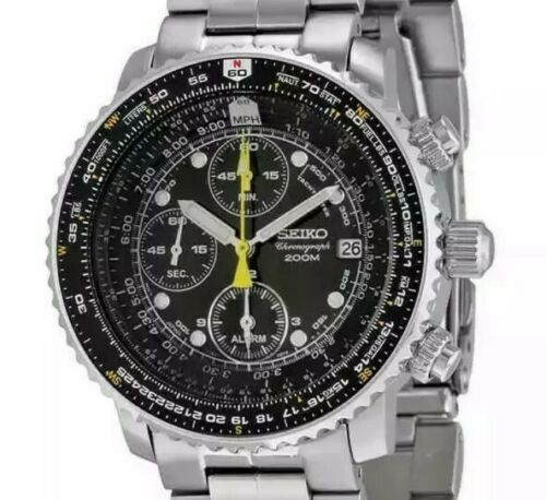 MEN'S SEIKO SNA411P1 MASTER PILOT CHRONOGRAPH WATCH 200M. Pre-owned | WatchCharts
