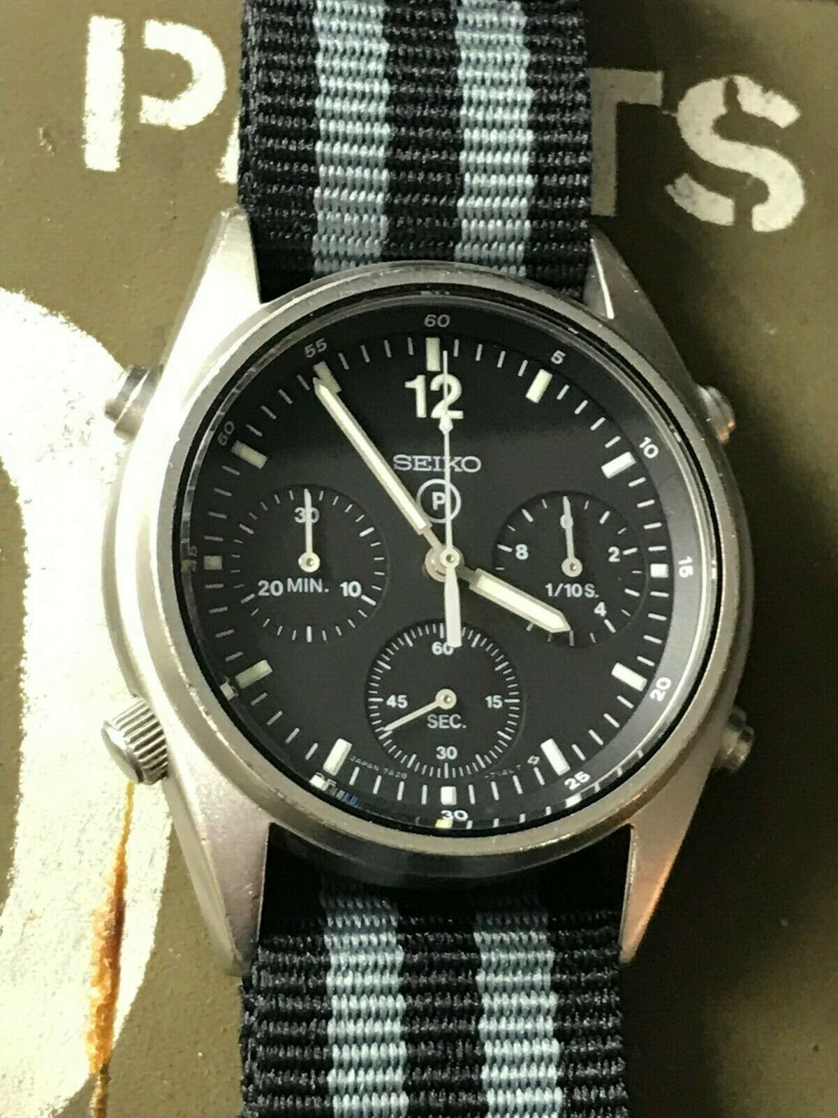 Serviced - Seiko 7A28-7120 Gen 1 RAF/RN aircrew chronograph, 1984 - ex ...