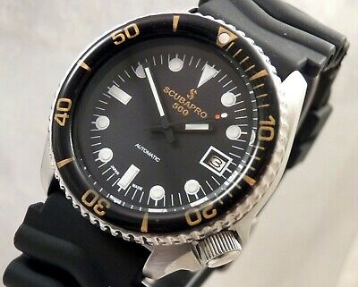 Seiko Ceramic ScubaPro 500 Black & Gold Automatic Scuba Diver's Date Watch  7002 | WatchCharts