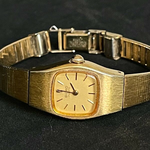 Vintage SEIKO Quartz Gold Tone Women's Watch 5420-5039 6 1/2