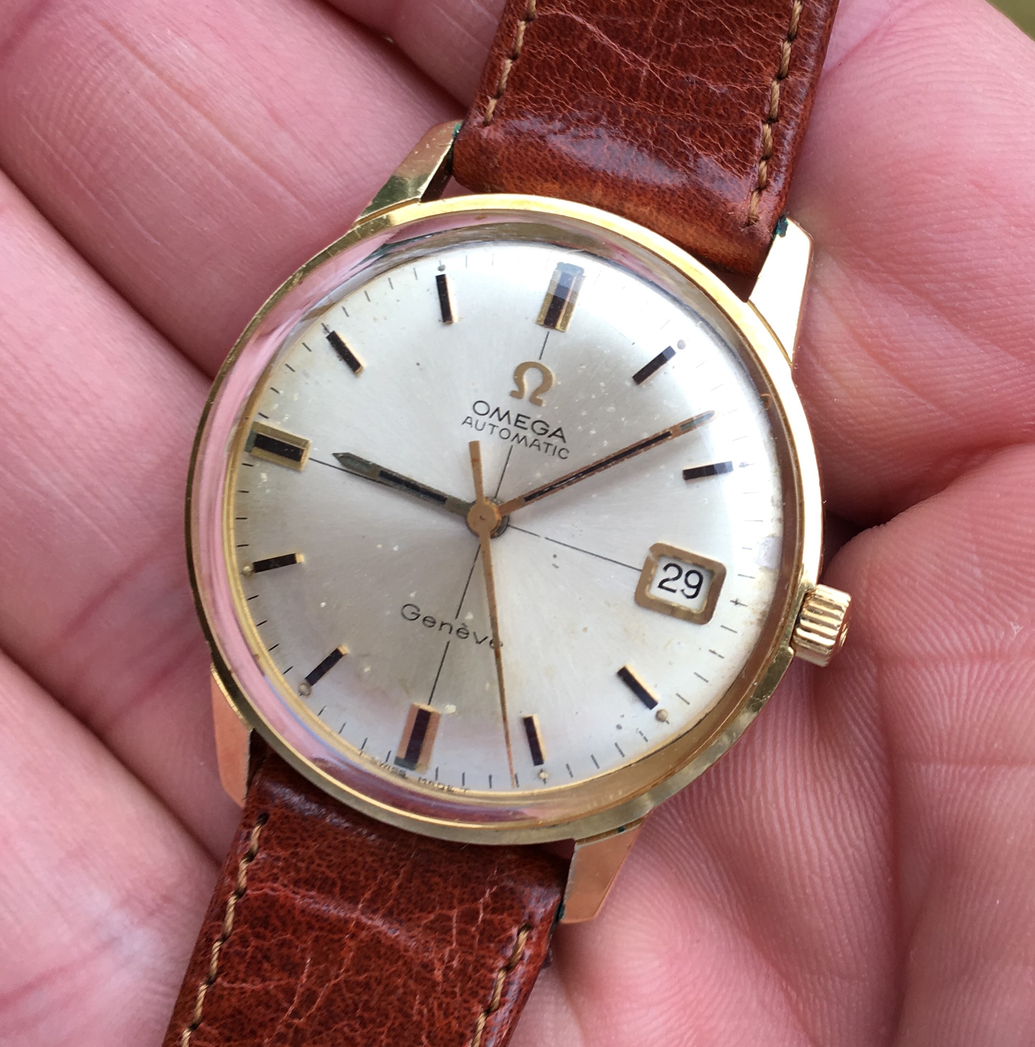 Omega geneve 18k online gold