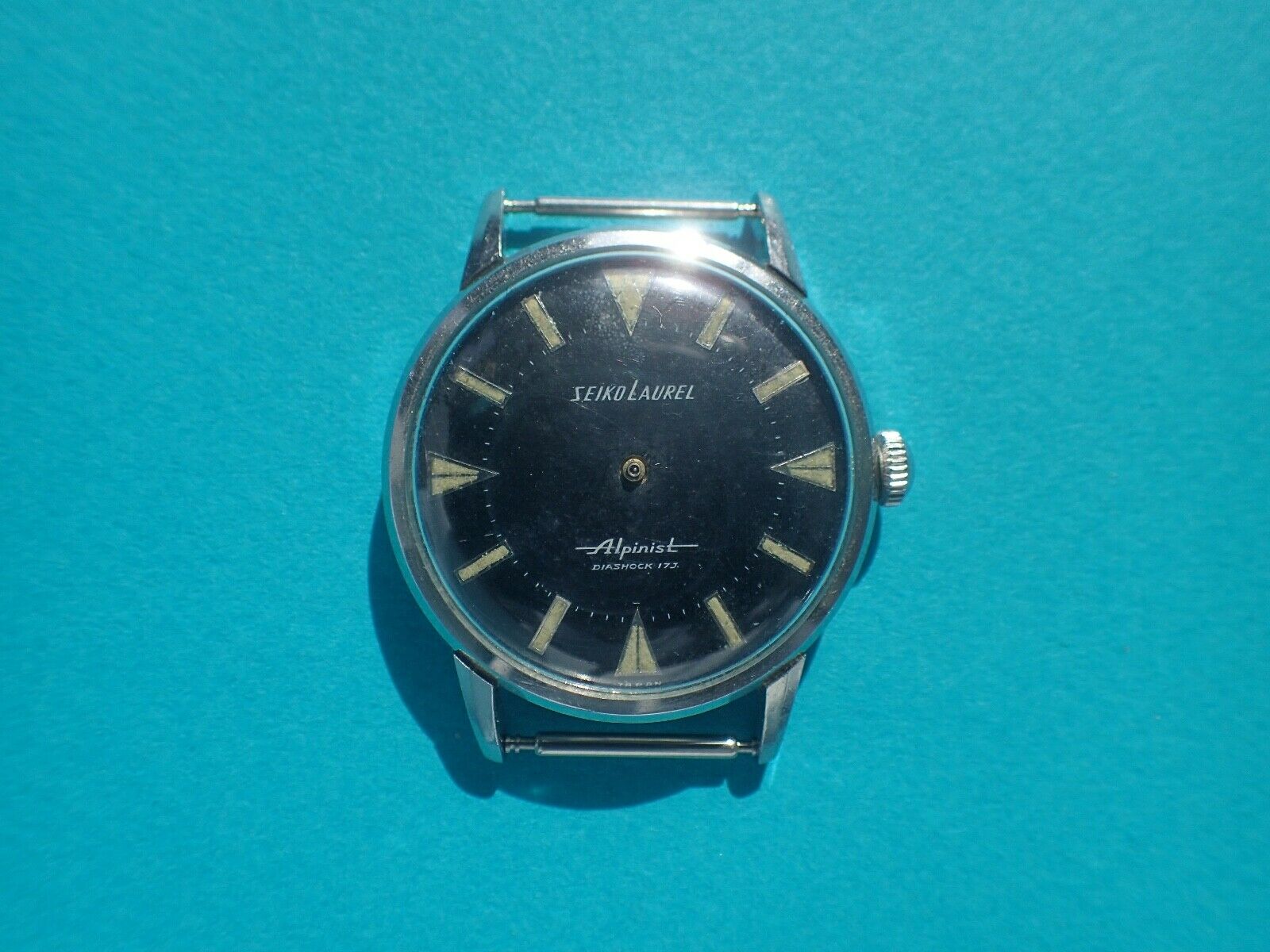 Seiko Laurel Alpinist 14041 Black Dial 1950 s For Parts Repair