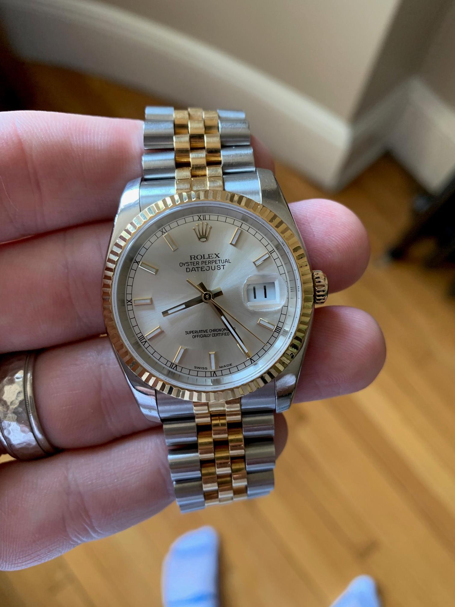 rolex datejust 36 oystersteel and yellow gold