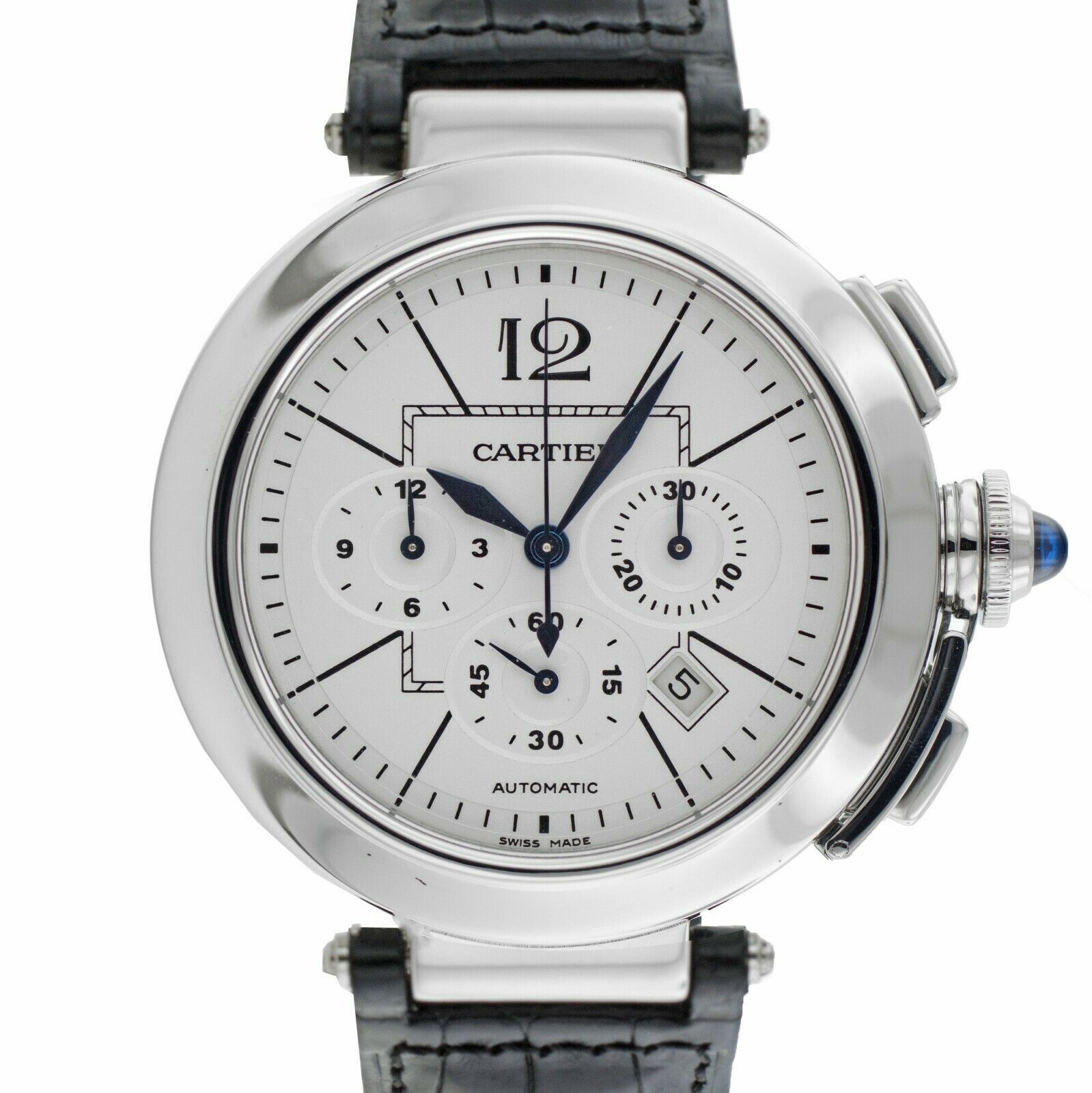 Cartier 2860 Pasha W3108555 Chronograph Cal 8100 MC Steel Swiss