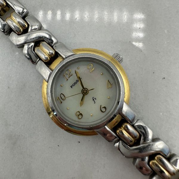 Fossil ES 9046 Two-tone 22mm Stainless Round Quartz Watch Mother of ...