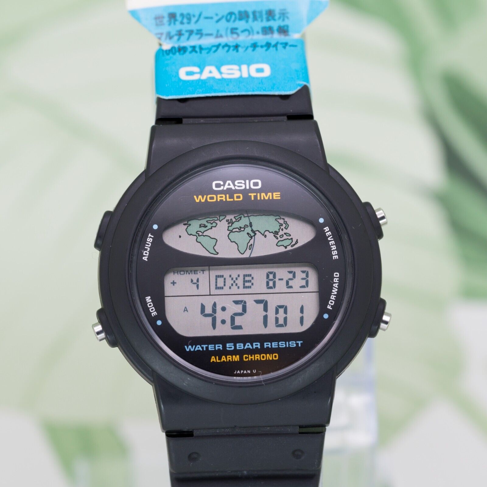 1989 NOS CASIO W-60U WORLD TIME WR50M VINTAGE DIGITAL WATCH KOREA