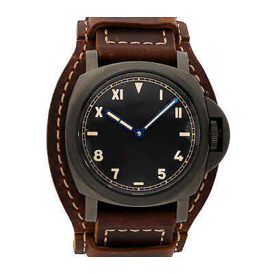 Panerai Luminor 8 Days Manual DLC Titanium Mens Strap Watch PAM