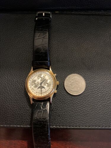 RARE Vintage 1995 Fossil Triple Date Moon Phase Unisex Watch  display picture 1