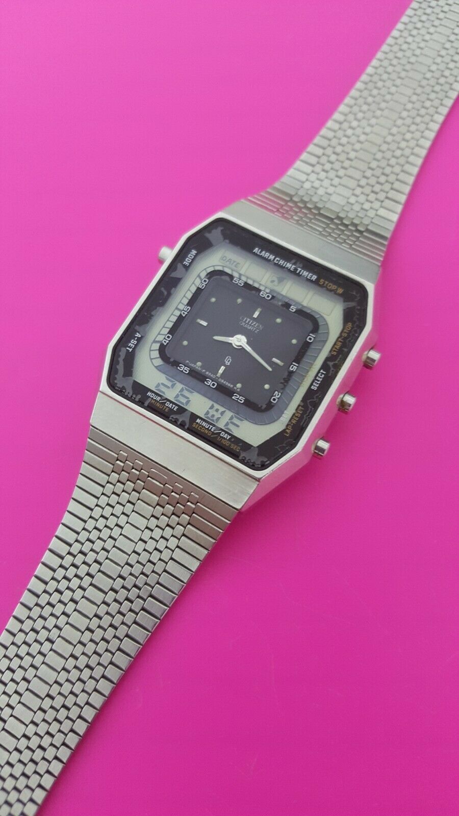 VINTAGE CITIZEN 8940 TIMETRACK ANA-DIGI JAPAN WRIST WATCH