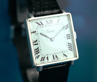 BEAUTY VINTAGE CARTIER WATCH IN STERLING SILVER 0.925 SQUARE CASE