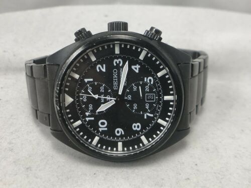 Seiko Black PVD Stainless Steel Chronograph 7T94 0BL0 Watch