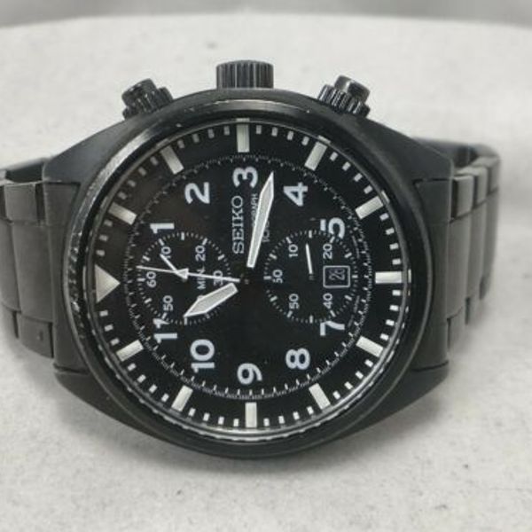 Seiko Black PVD Stainless Steel Chronograph 7T94-0BL0 Watch | WatchCharts
