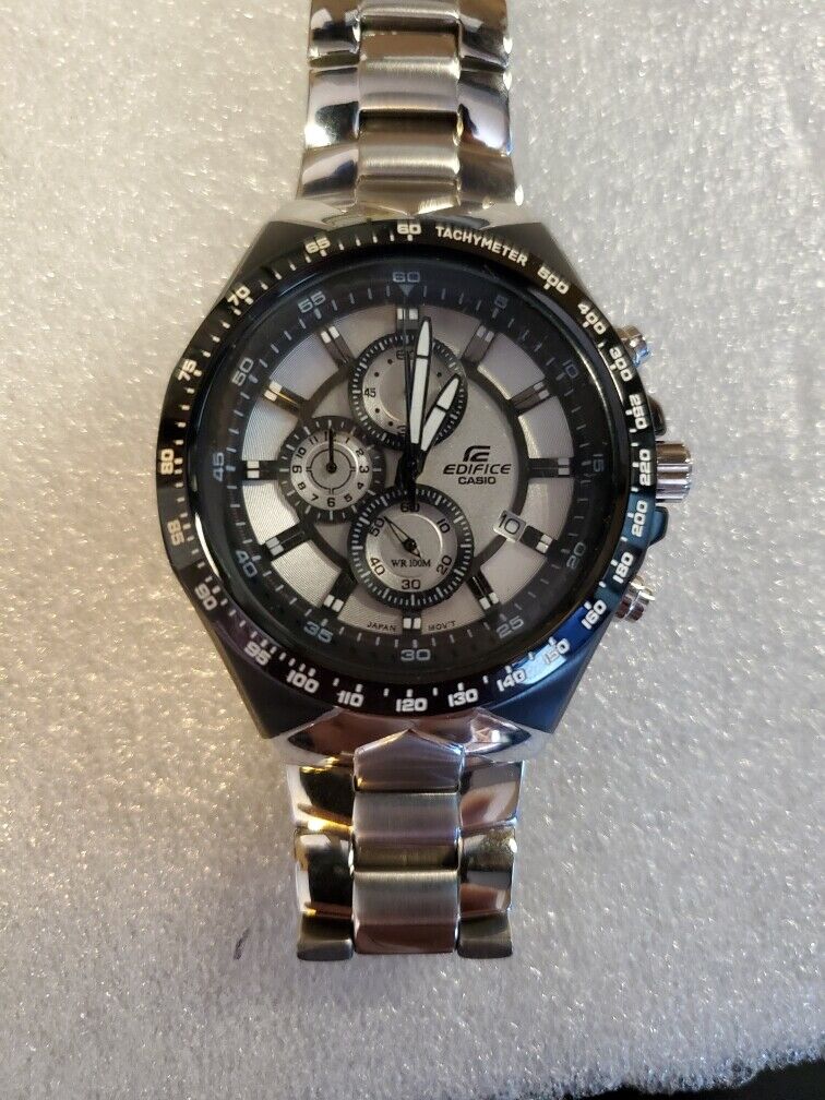 Styles Casio Edifice EF-534 Men's Silver Dial Tachymeter