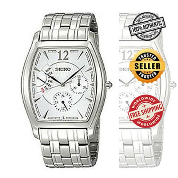 SEIKO Retrograde SNT011 SNT011P1 Men White Dial Stainless Steel Watch ...