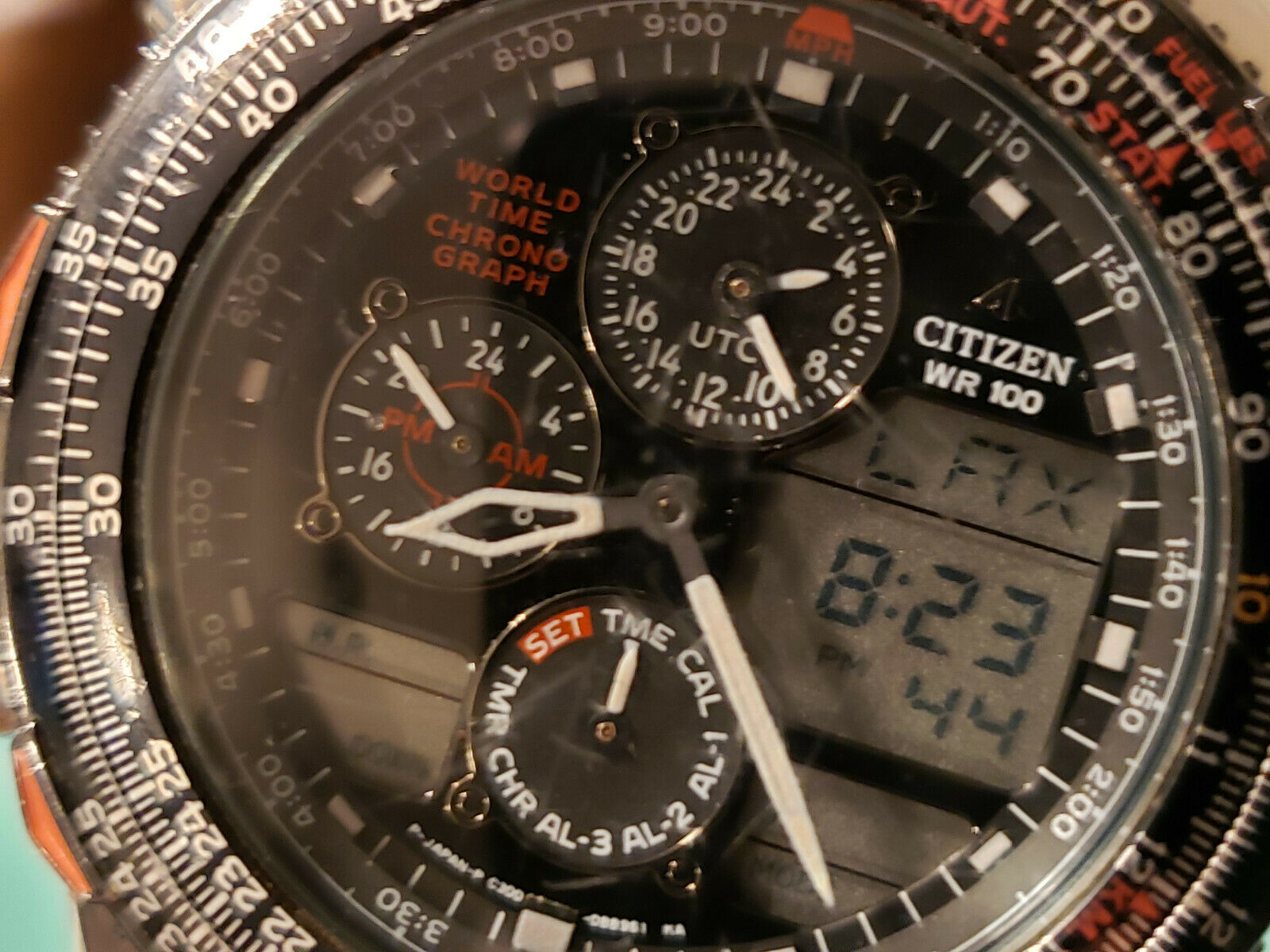 Citizen Promaster C300 World Time Quartz Mens Watch Red Devil