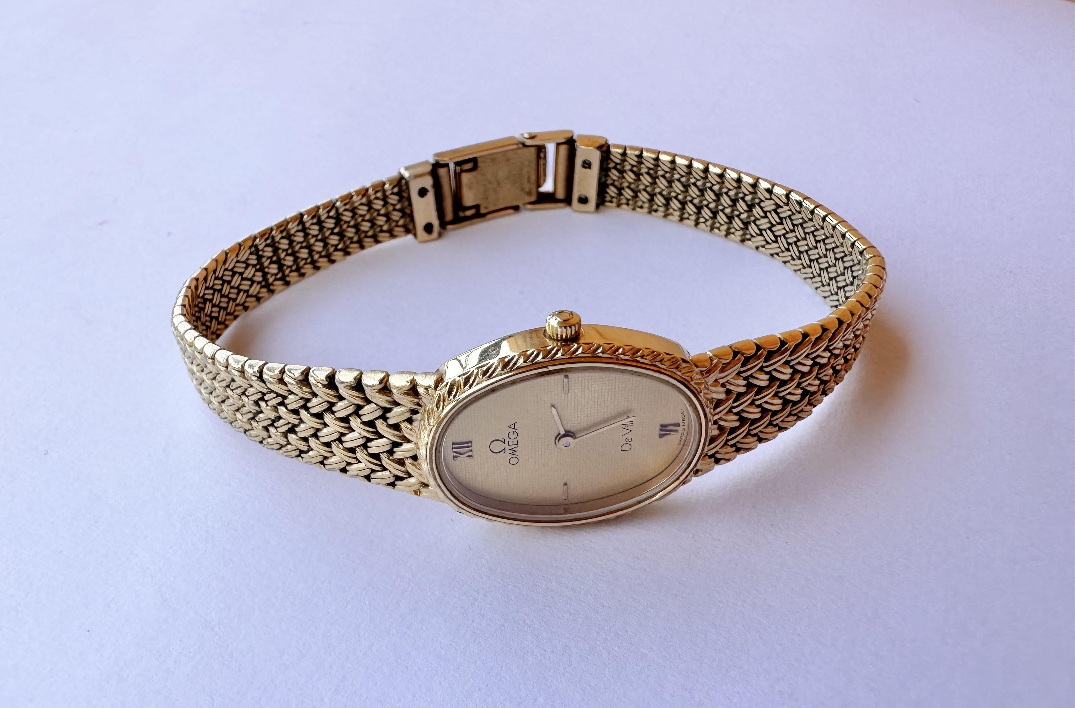 Omega swiss quartz on sale 22k gold plated