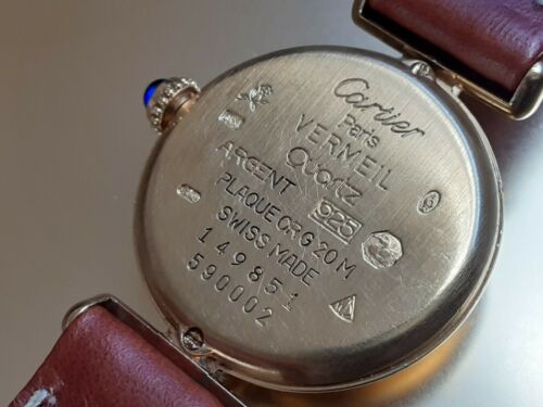 LADY S WATCH CARTIER PARIS VERMEIL QUARTZ ARGENT 925 PLAQUE ORG 20M SWISS MADE WatchCharts