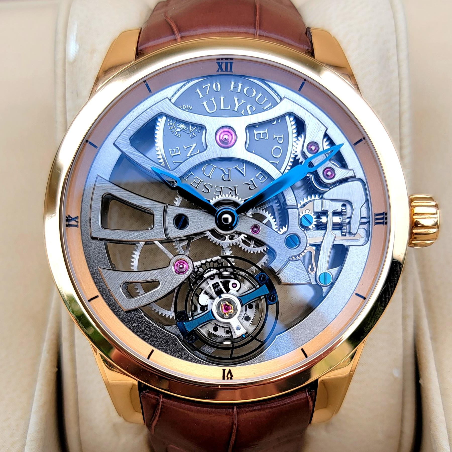 Ulysse Nardin Skeleton Tourbillon Rose Gold w 170h power reserve