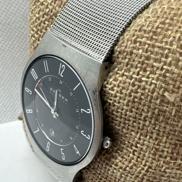 Skagen SKW6064 Men's Silver Stainless Steel Mesh Analog Dial Quartz ...