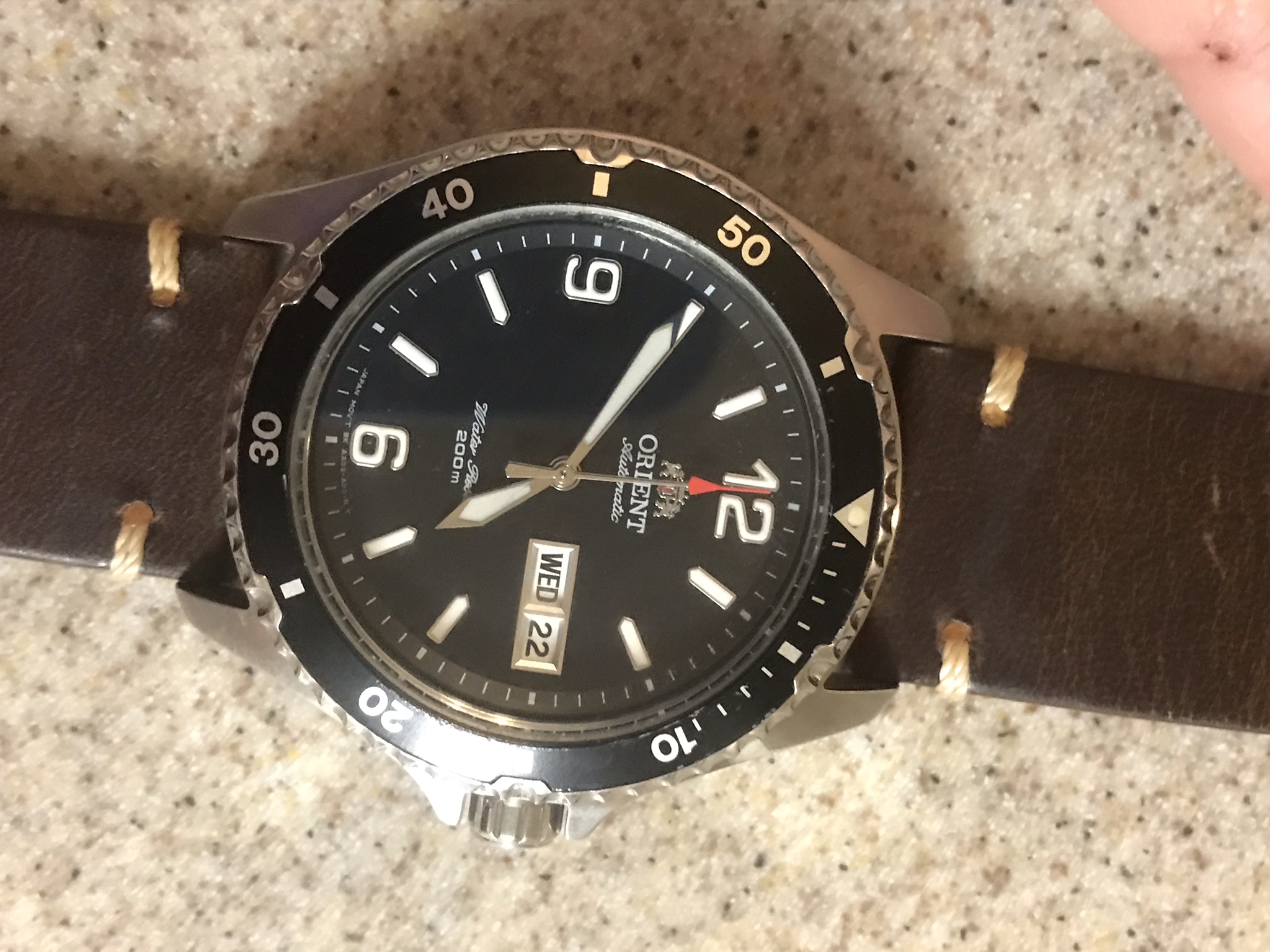 orient mako leather strap