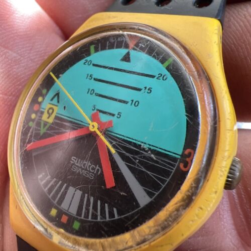SWATCH / スウォッチ　FOLLOW ME　GJ101　電池交換済み Original Vintage 1987 Men's Swatch Watch - 