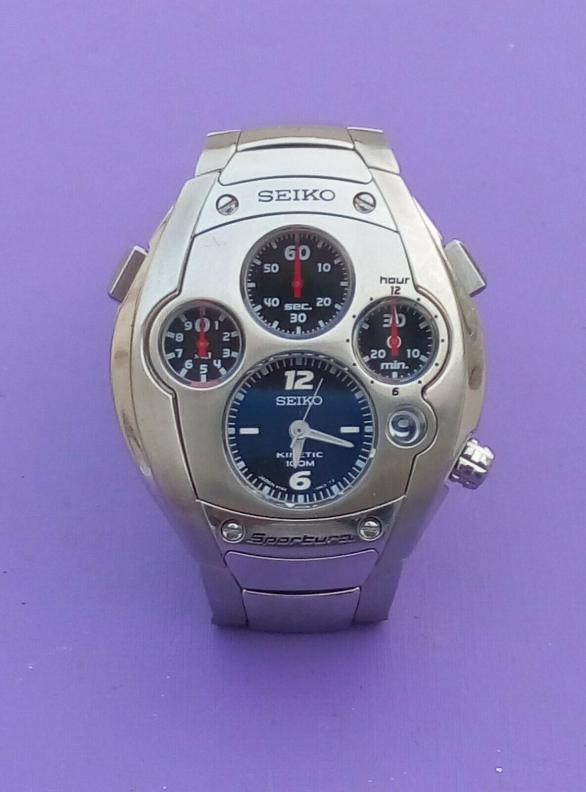 Rare Luxury SEIKO SLQ-015 KINETIC SPORTURA 3rd Model 2000 Chronograph  Cal.9T82 | WatchCharts Marketplace