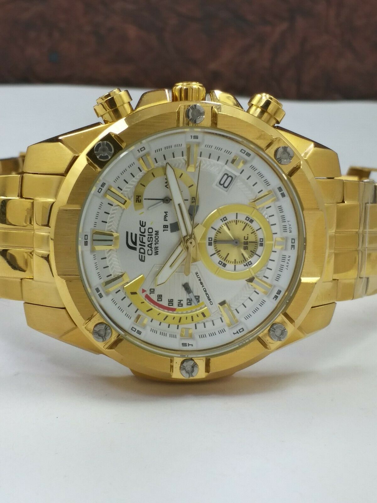 edifice golden watch price