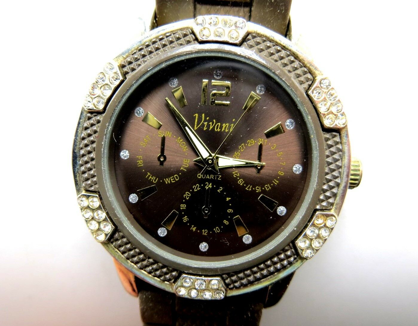 Vivani Accutime Watch Corp Black with Leather WAC5336KL 1216 PC21J | eBay