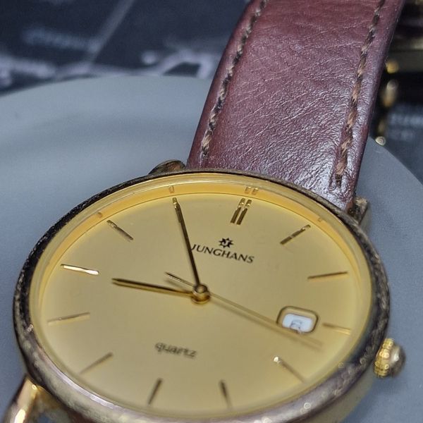 Junghans Mens Gold Tone Quartz Watch Ref 41/7355 | WatchCharts Marketplace