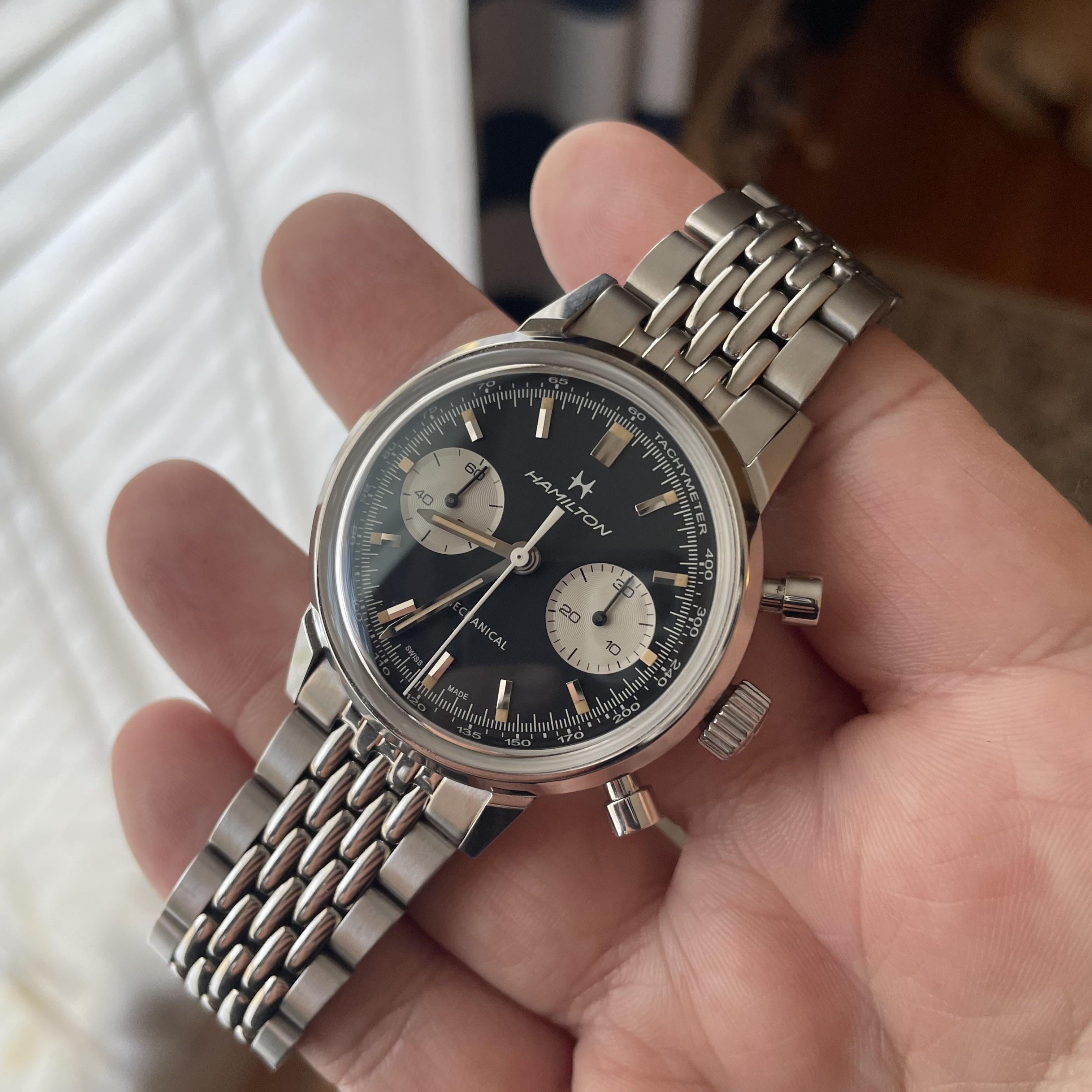 Hamilton panda discount chronograph for sale