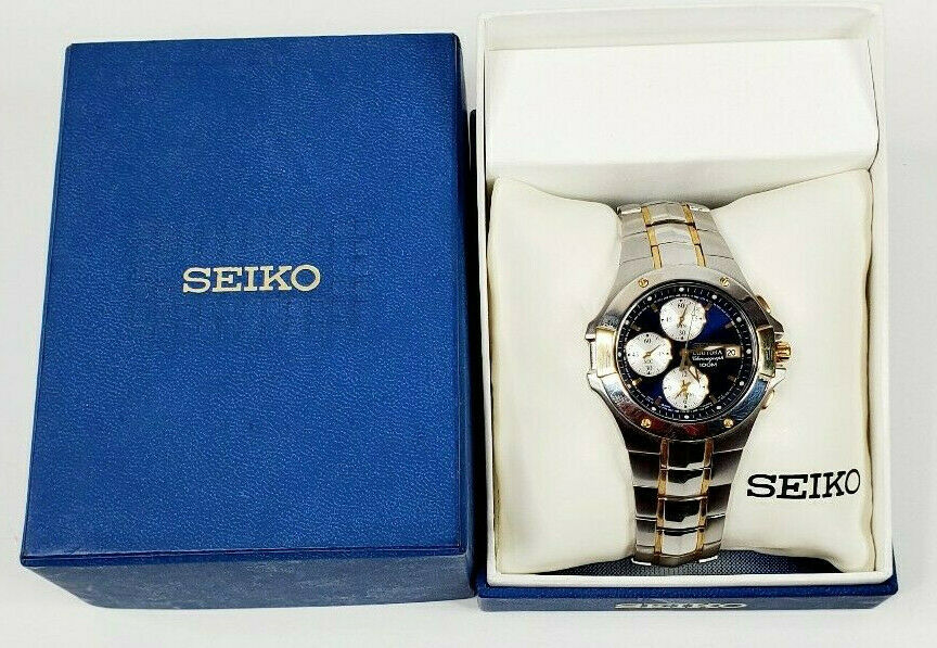 Seiko Coutura 7T62 0FA0 Quartz Chronograph Watch w Box Owner