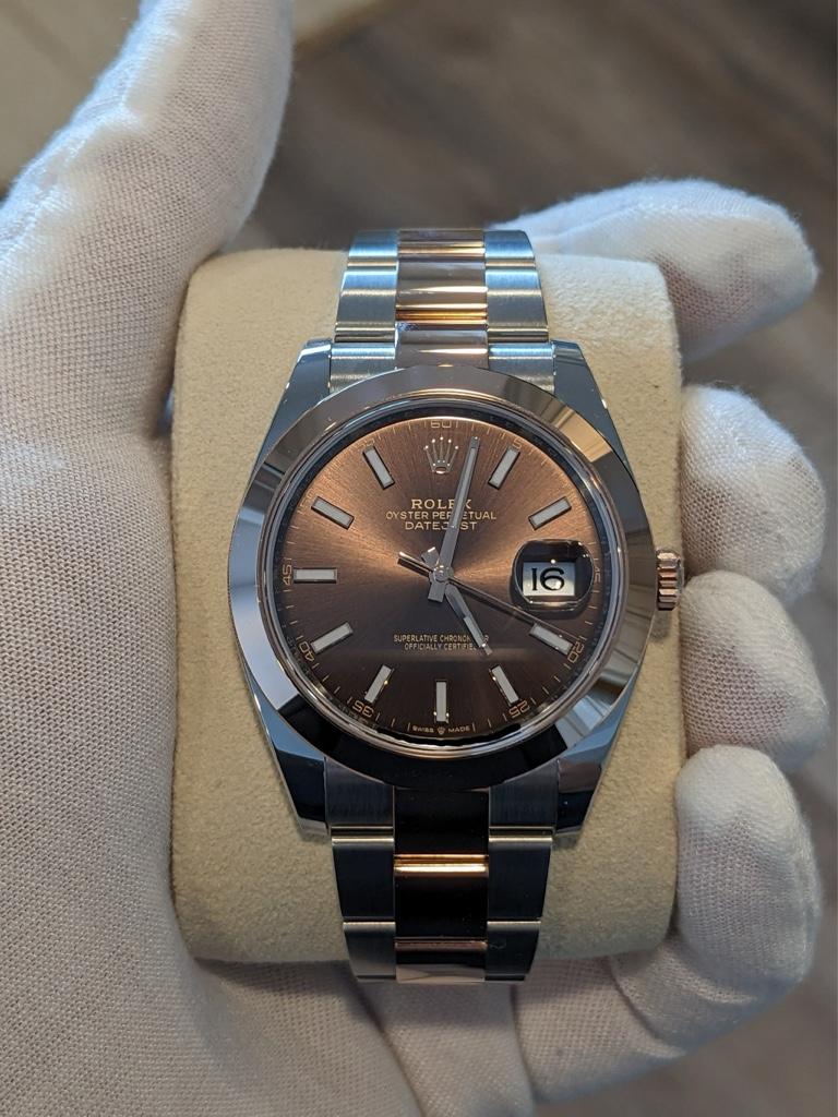 Rolex datejust 41 everose chocolate hot sale