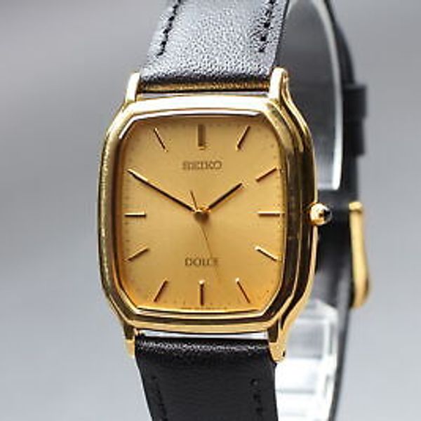 N MINT] Seiko Dolce 5E31-5B30 SACX094 Gold Square HAQ Quartz Mens
