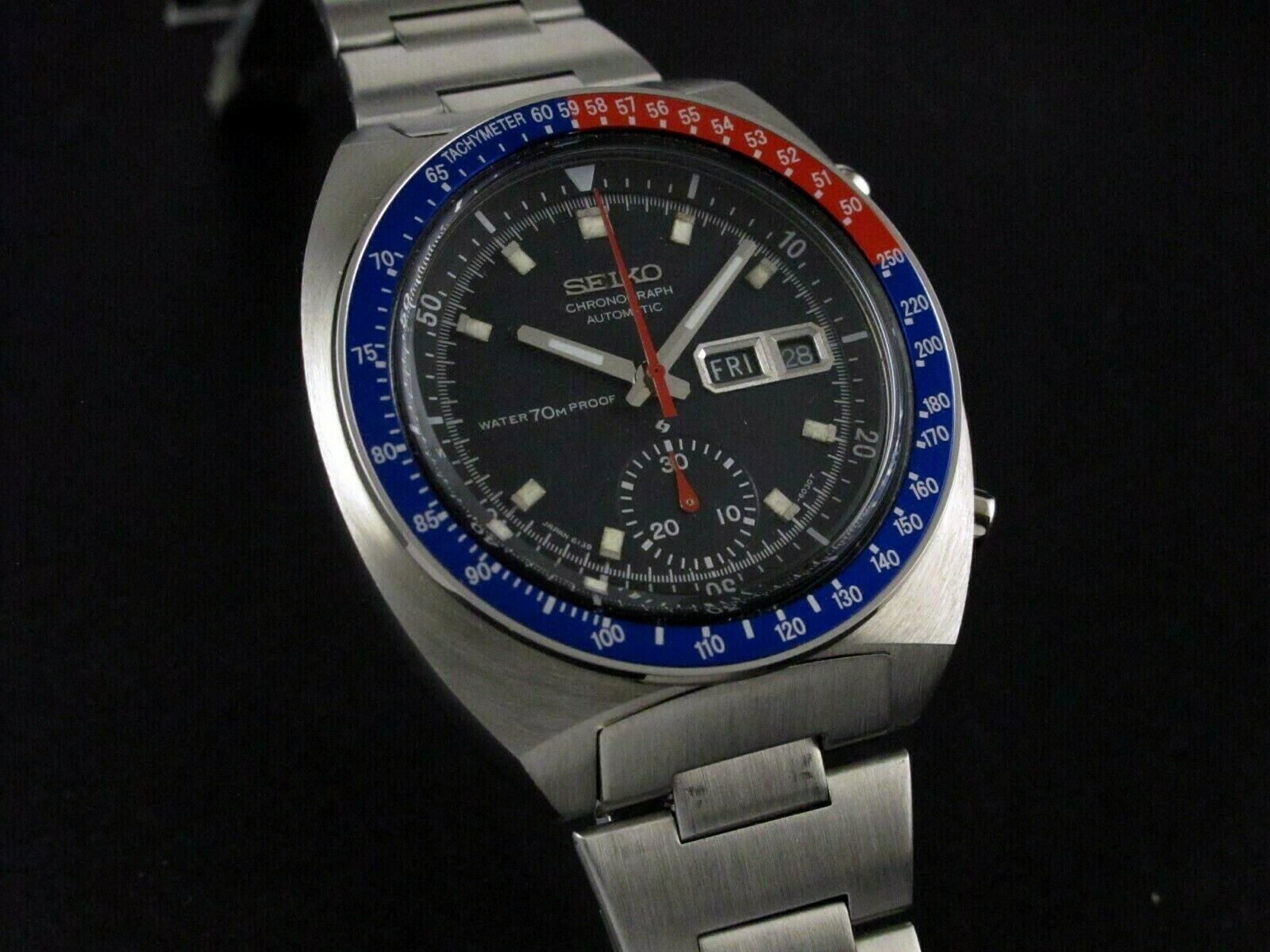 SUPER RARE VINTAGE SEIKO 6139-6002 Water 70m Proof PEPSI DIAL POGUE  EXCELLENT | WatchCharts