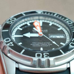 Deep Blue Pro Aqua 1500m Black Dial Automatic Diver With Oem Black Band Mint Watchcharts