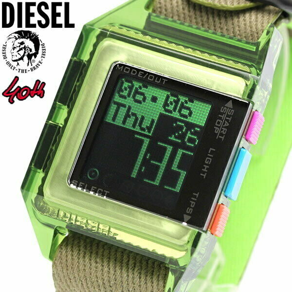 Diesel DZ1880 Limit Ed 40th Anniv Digital Olive Canvas Strap Watch