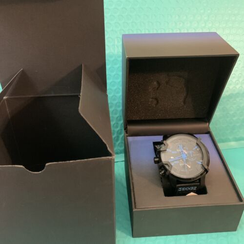 Diesel Griffed Chronograph Matte Black Nylon Watch DZ4553 Rare