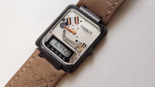 Montre Tissot Vintage Ana-Digi D 372 Two Timer – Années 80 – Quartz – Acier Et Cuir