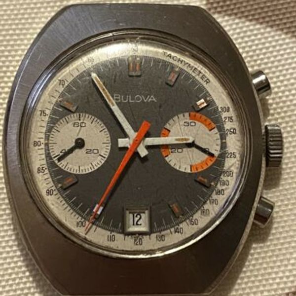 Bulova Chronograph ‘D’ Watch Tachymeter Wind Up Mechanical 1971 Works