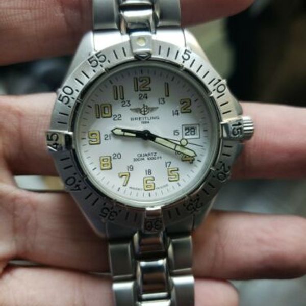 Breitling A57035 Colt White Arabic Dial Stainless Steel 38mm Quartz Men