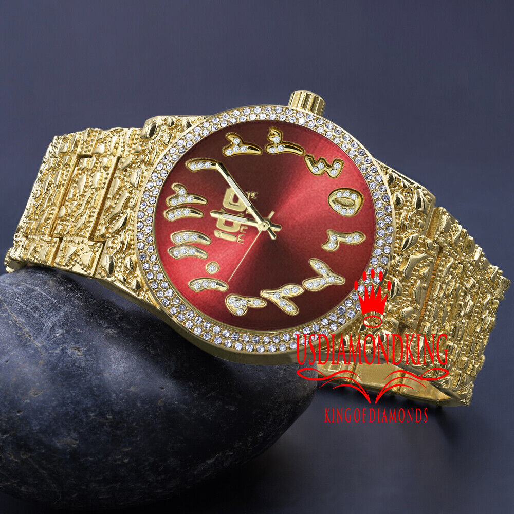 Men's Arabic Numeral store Dial 18K Gold Tone 5 ATM Water Resistant Nugget Watch 44mm